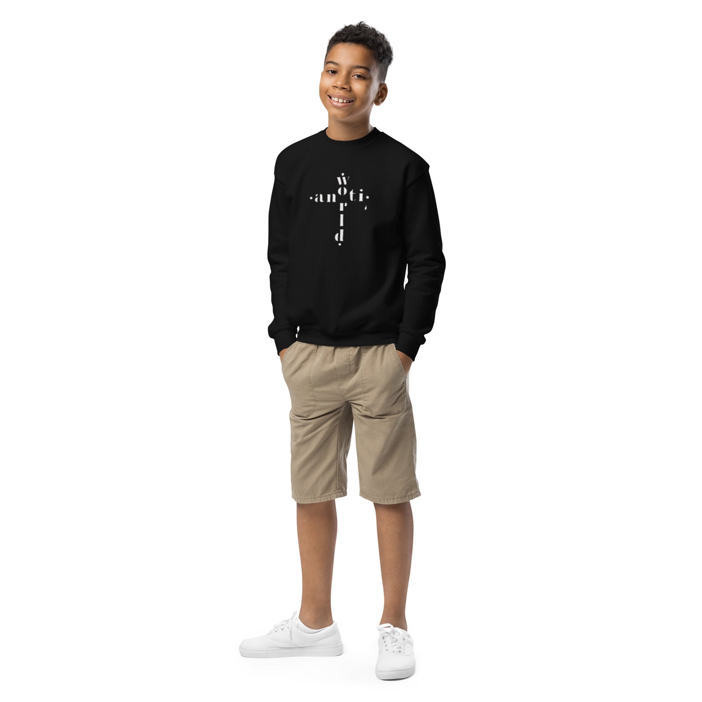 DeAndre Ivory Anti-world Christian TeeYouth 2 crewneck sweatshirt