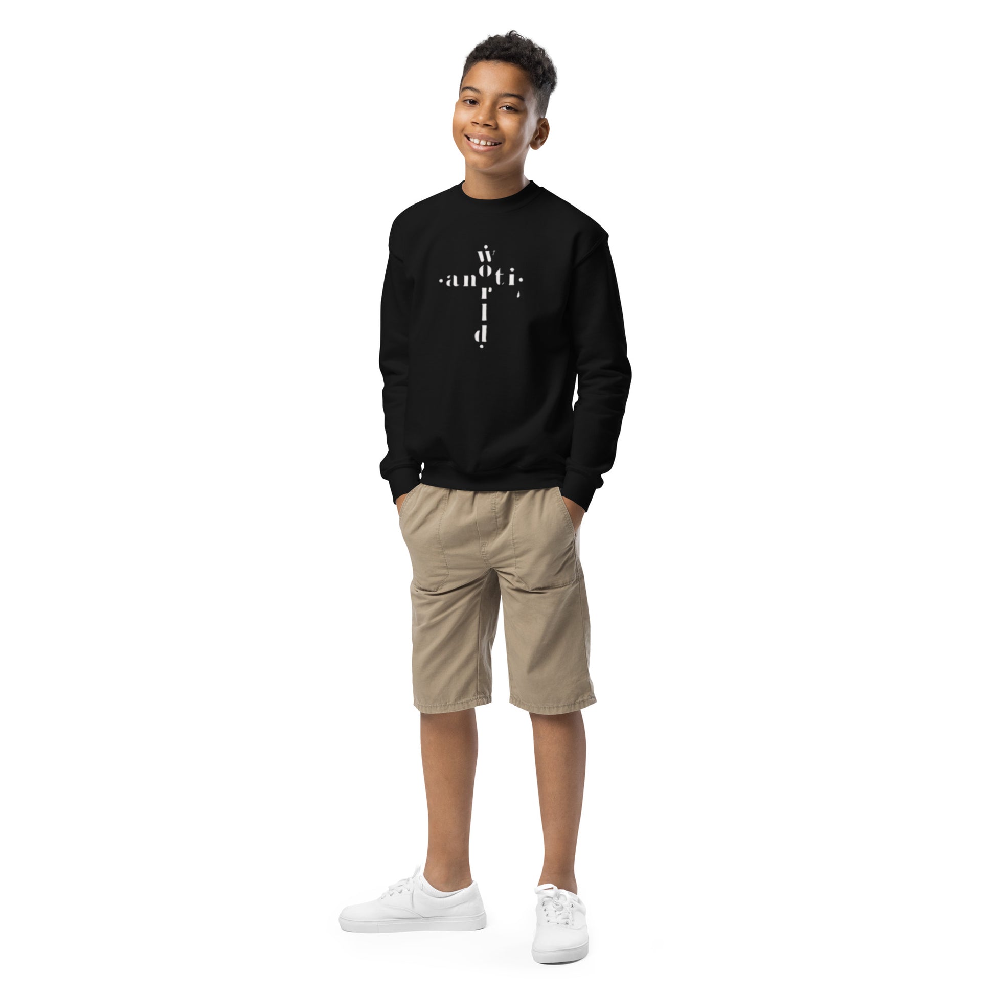 DeAndre Ivory Anti-world Christian TeeYouth 2 crewneck sweatshirt