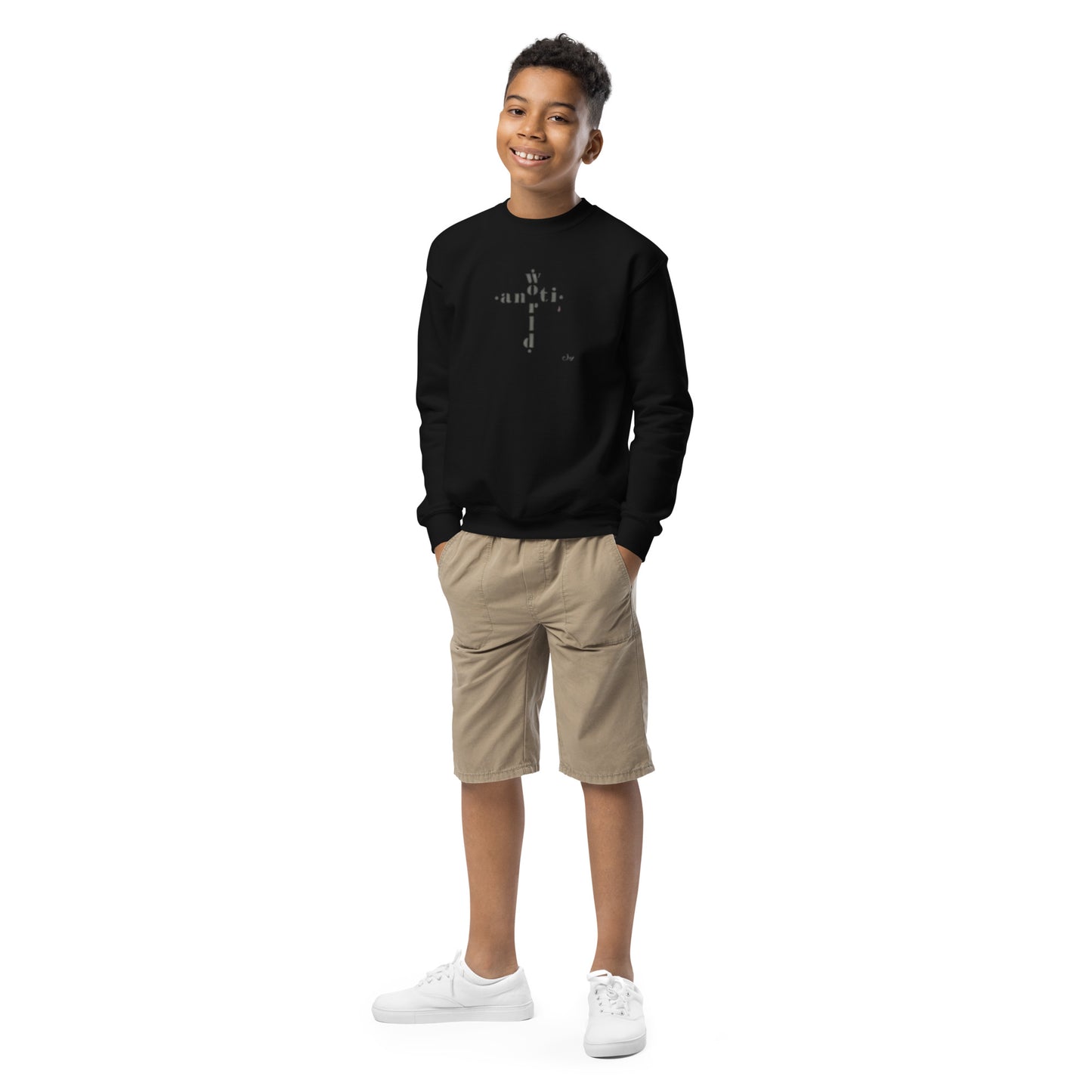 DeAndre Ivory Anti-world Christian TeeYouth crewneck sweatshirt