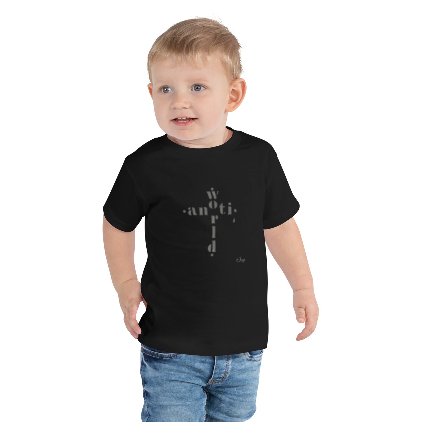 DeAndre Ivory Anti-world Christian Toddler Short Sleeve Tee